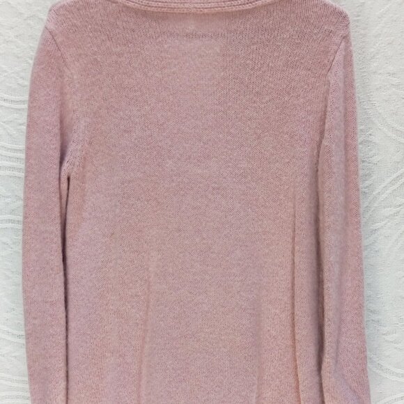 Soft Surroundings Dusty Mauve Fuzzy Knit V-Neck Sweater Sz-M (T-399) - Picture 12 of 12
